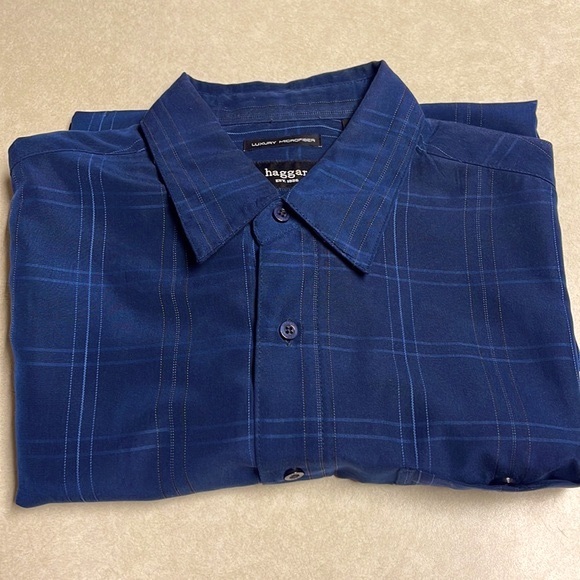 Men’s Haggar Casual Button Down Dress Shirt EUC - Picture 1 of 5